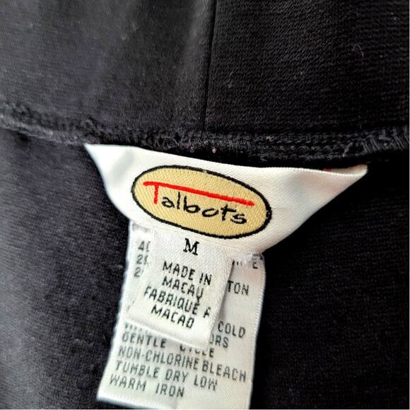 Talbots Black Stretch Knit Pull-On Pants Size M Rayon Blend Made in Macau Basic - Picture 5 of 7